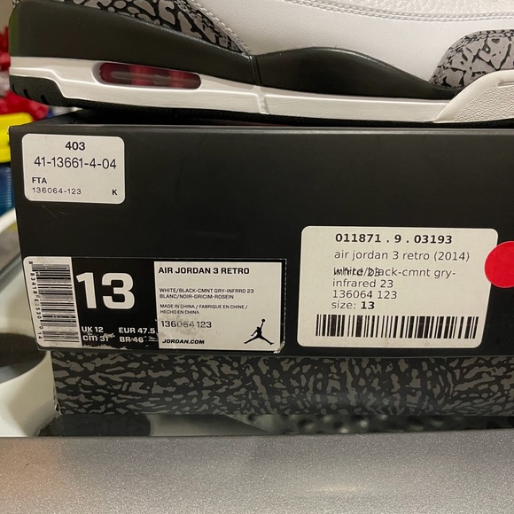 AIR JORDAN 3 RETRO INFRARED 23 - Picture 2 of 6